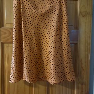 Jones New York Orange Polka Dot Midi Skirt